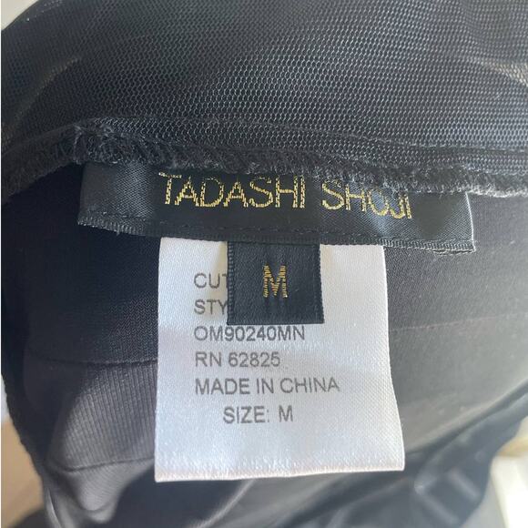 NWT Tadashi Shoji Black Sheer Stripe Sleeveless Cocktail Dress Size Medium - Picture 7 of 8